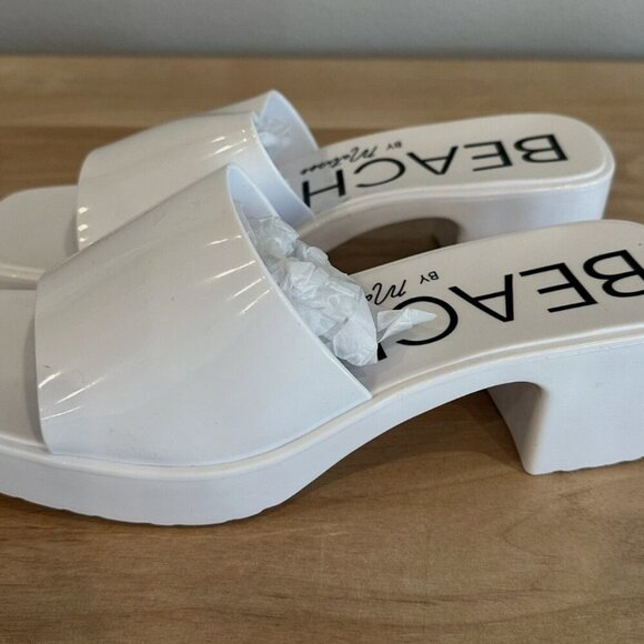 NEW Beach by Matisse Wade White Jelly Platform Vacation Slip-on Open Toe Heels - Picture 6 of 6